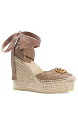 Leather Platform Espadrilles Gucci