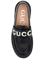 Logo Applique Leather Loafer Gucci