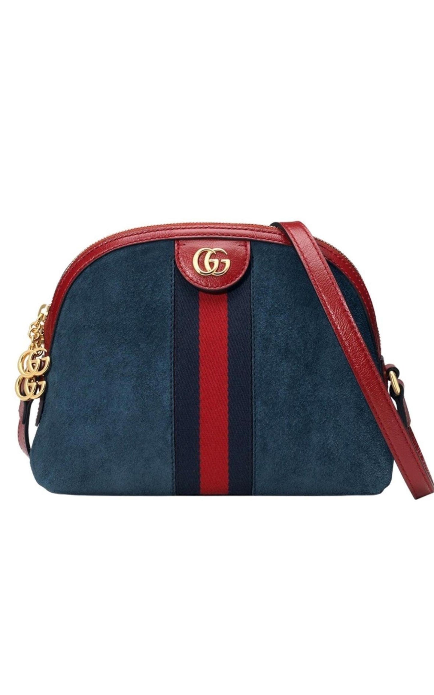 Navy Leather Suede Ophidia Shoulder Bag Gucci