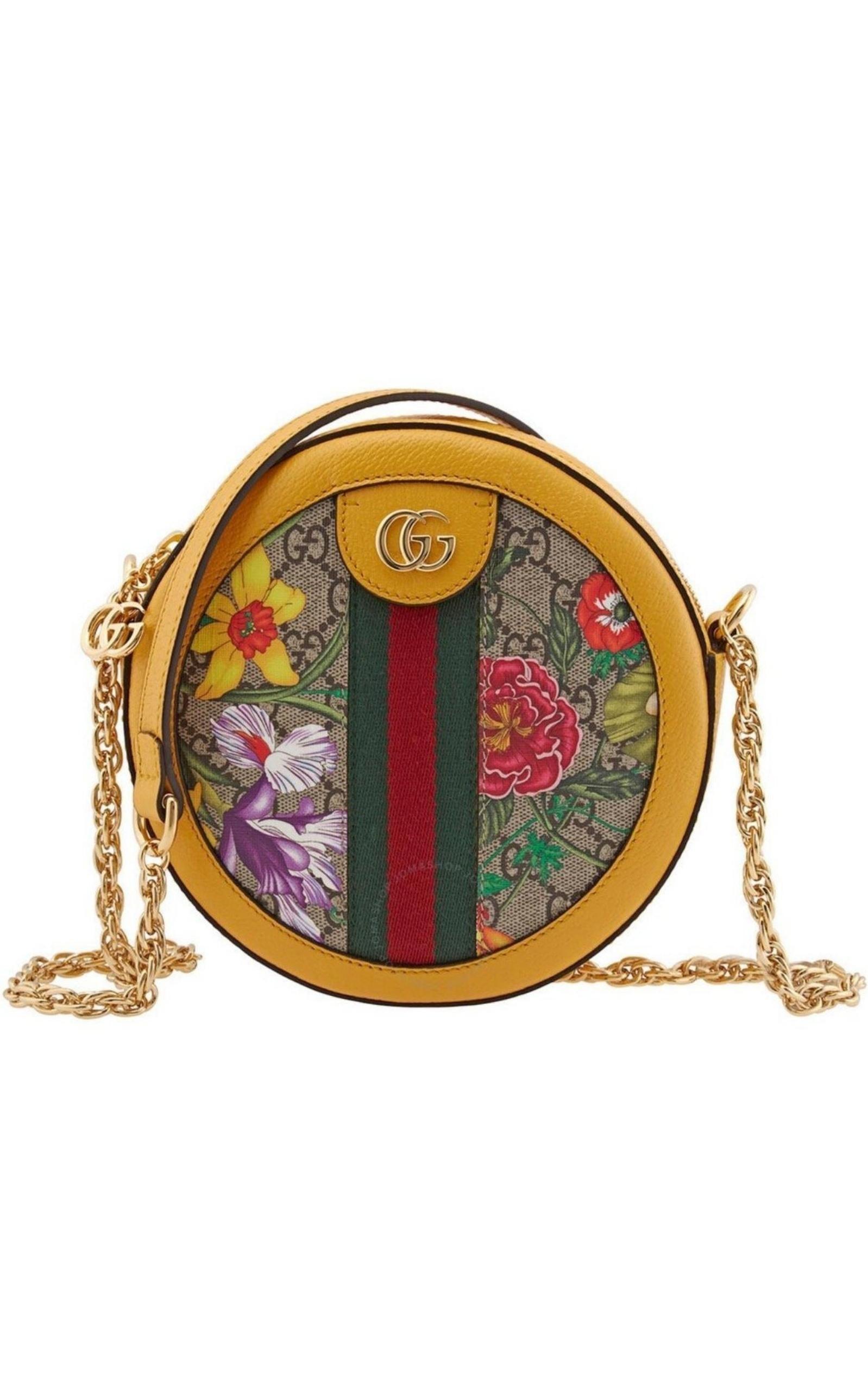 Gucci Ophidia GG Flora Round Shoulder Bag