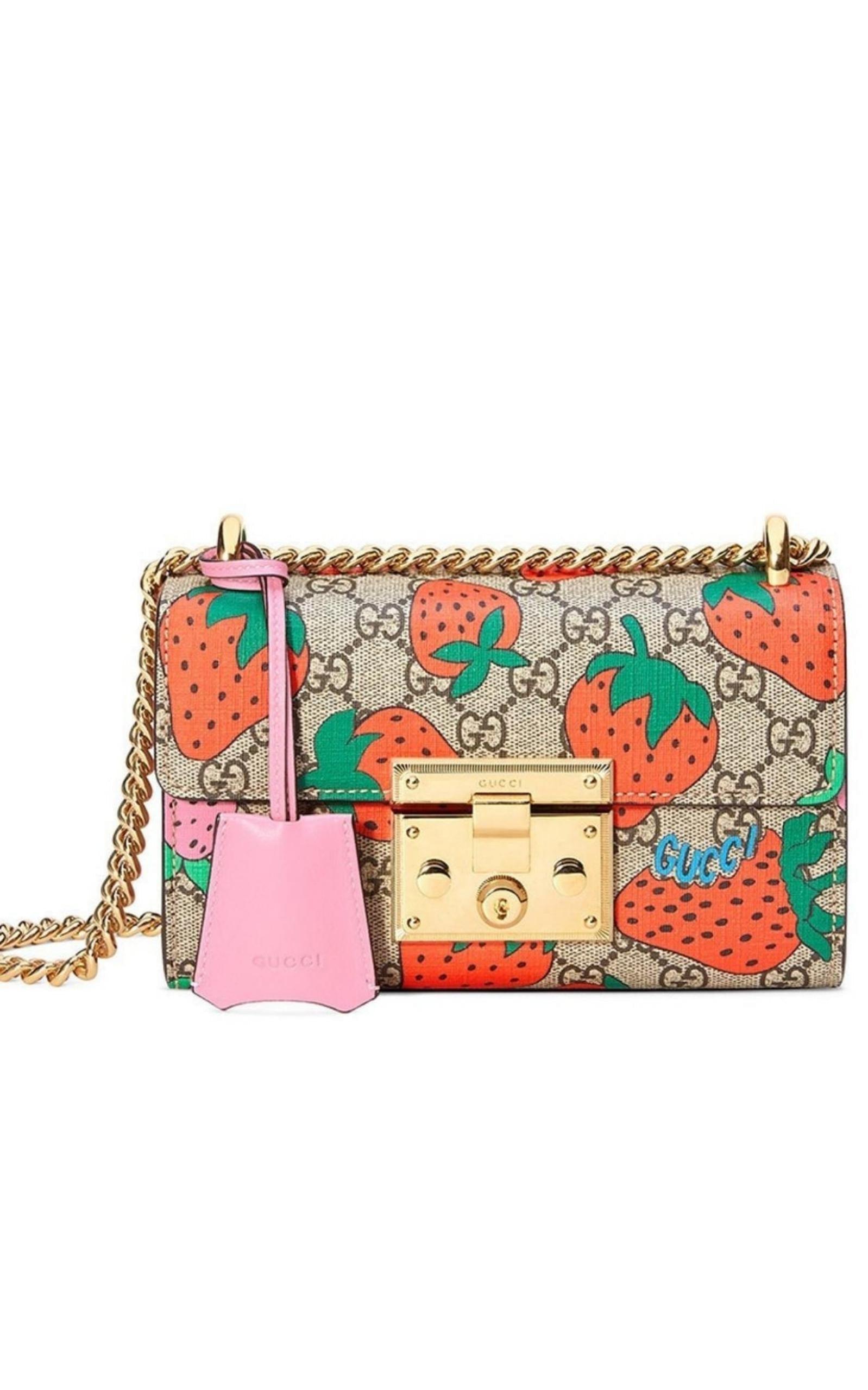 Padlock Gg Strawberry Small Shoulder Bag Gucci