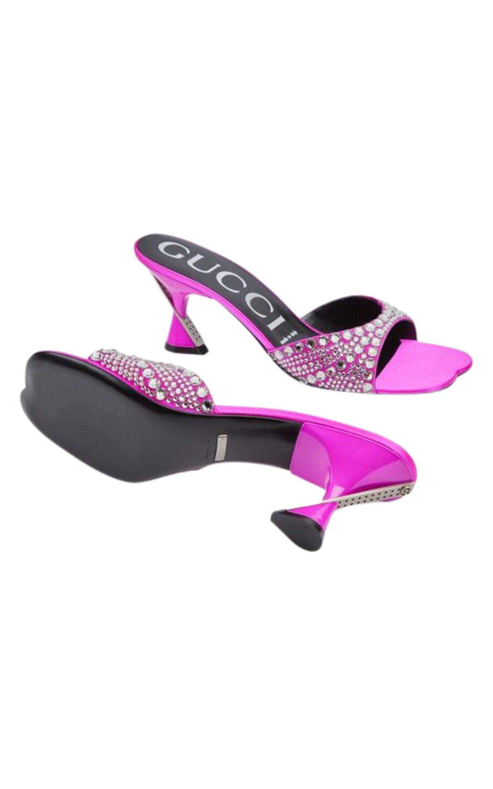 Gucci Pink Galactica Heeled Sandals - Runway Catalog