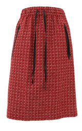 Red Jacquard GG Drawstring Skirt Gucci