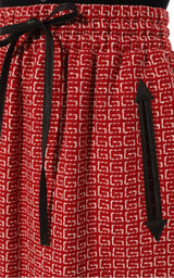 Red Jacquard GG Drawstring Skirt Gucci