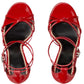 Gucci Red Patent Leather Sandals Double G Ankle Strap