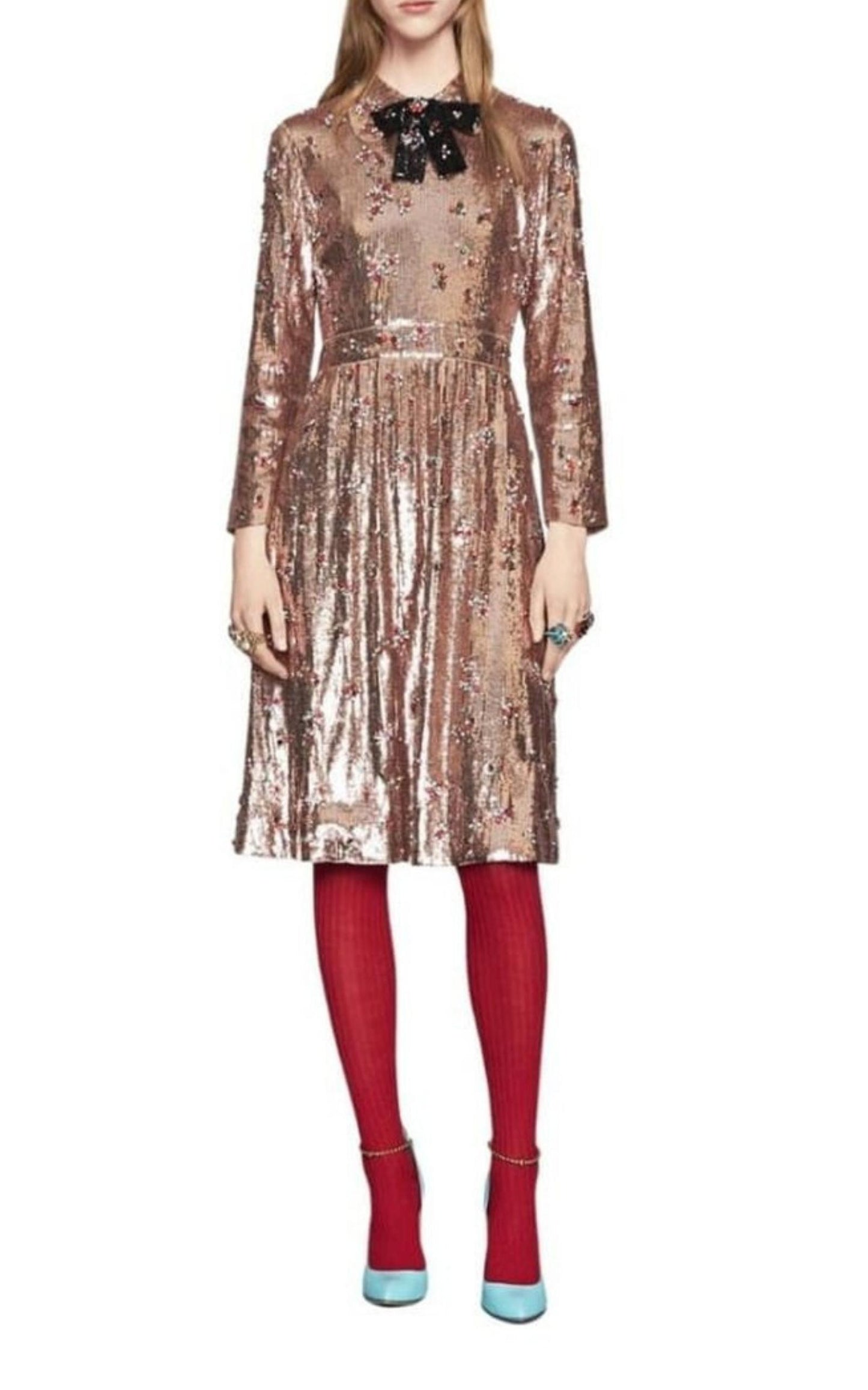 Sequins with Crystal Embroidered Dress Gucci