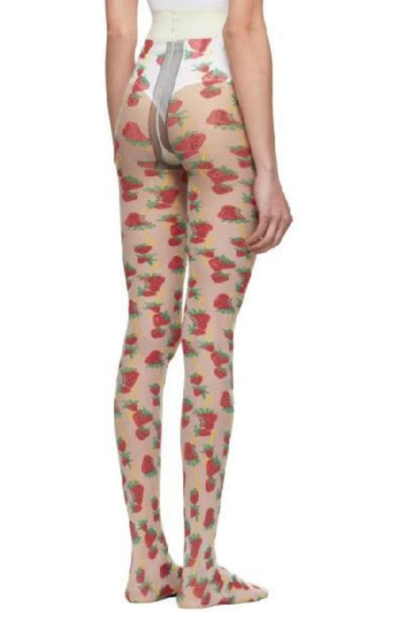 Strawberry Logo Horse-bit Tights Gucci