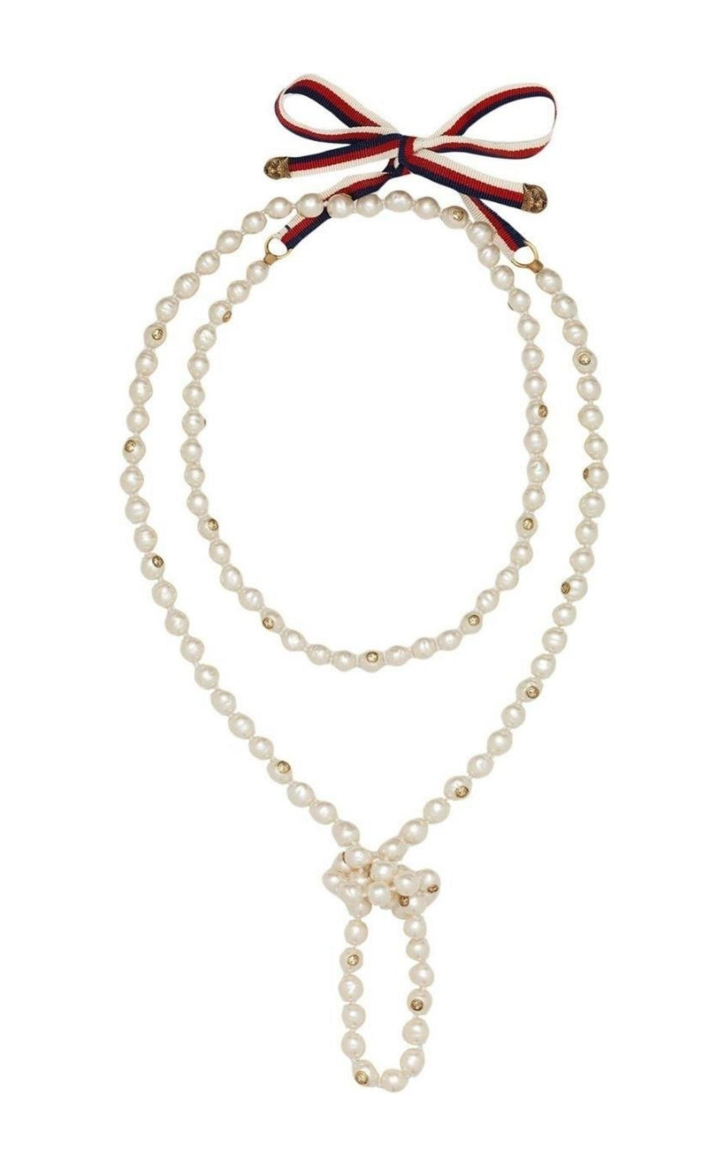 White Faux Pearls Necklace Gucci