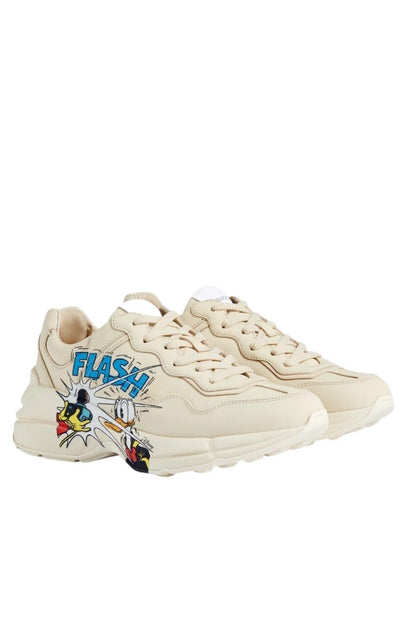 X Disney Donald Duck Rhyton Leather Sneaker Gucci