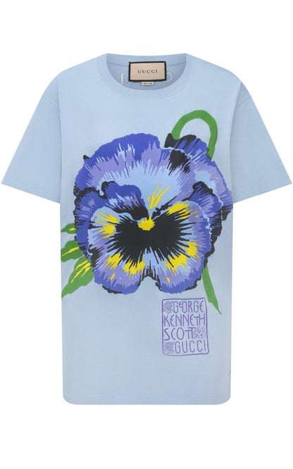 x Ken Scott Floral Print T-shirt Gucci