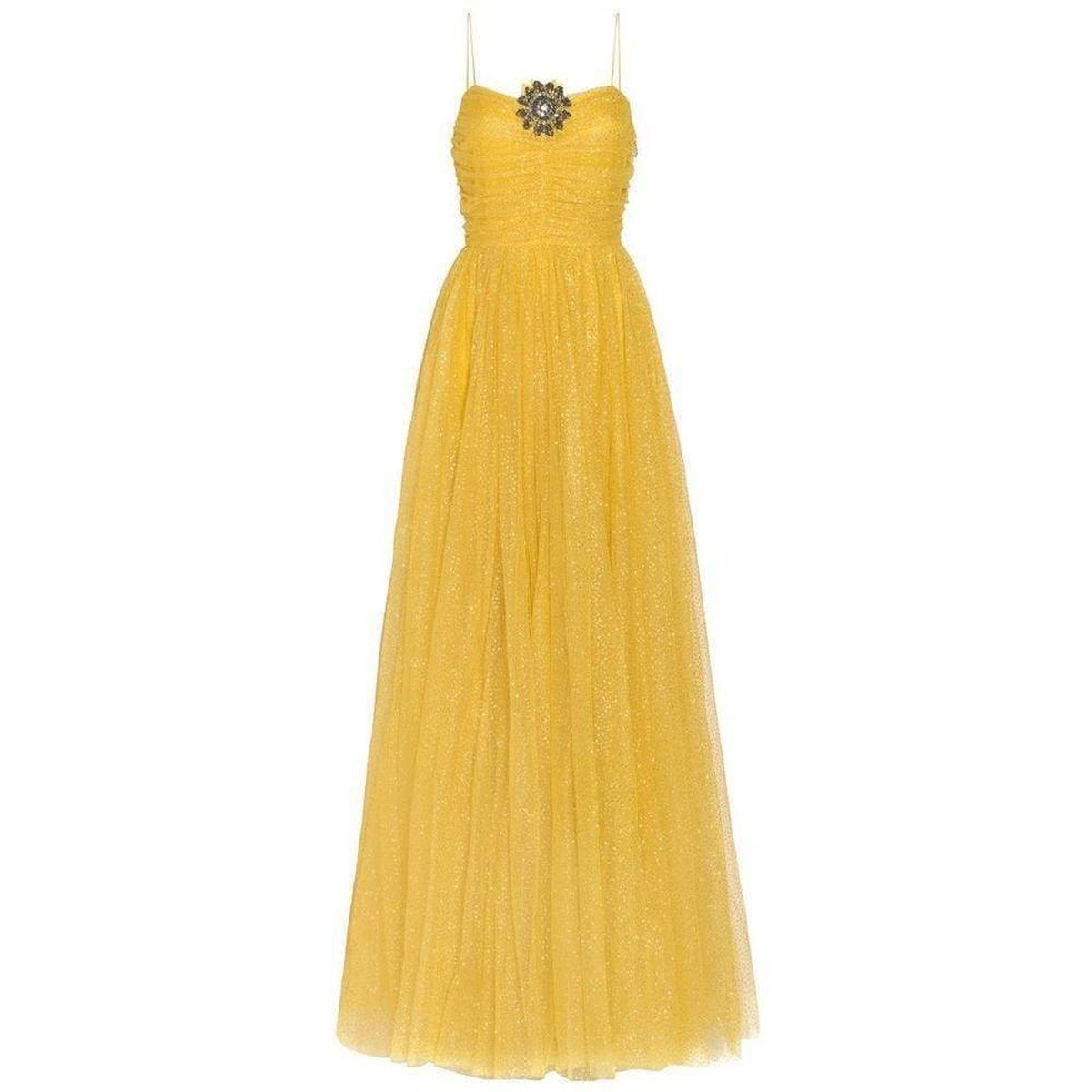 Gucci Yellow Glitter Tulle Gown