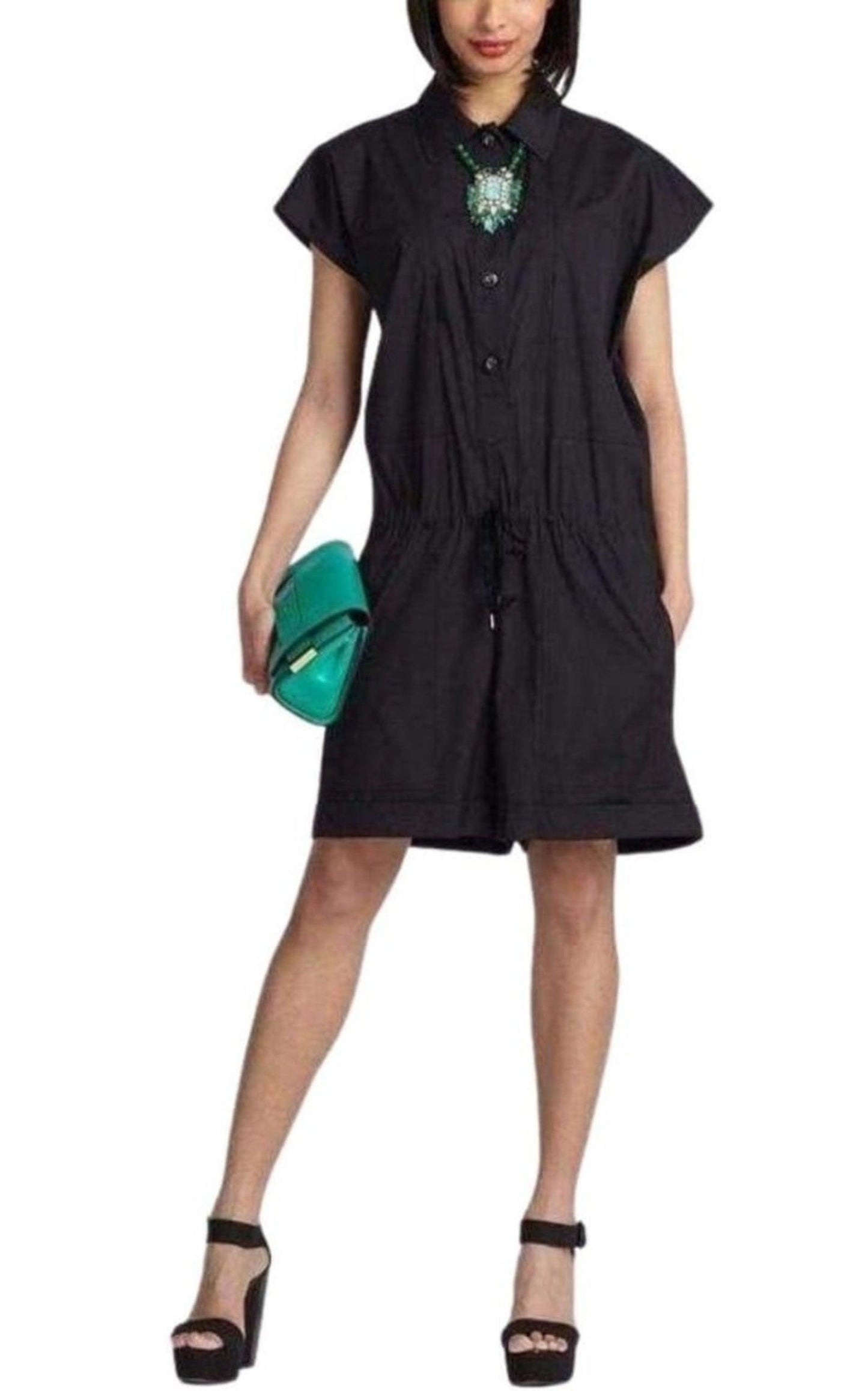 Black Cotton Blend Romper Jean Paul Gaultier