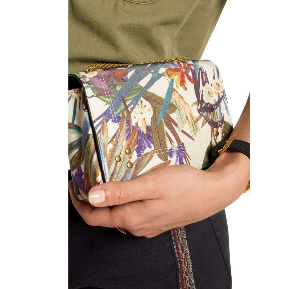 Jerome Dreyfuss Eliot Printed Brushed-Satin And Suede Shoulder Bag