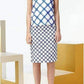 Printed Textured-Cotton Pencil Skirt Jonathan Saunders