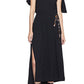 Asymmetric Amber Stone Embellished Midi Dress Koche