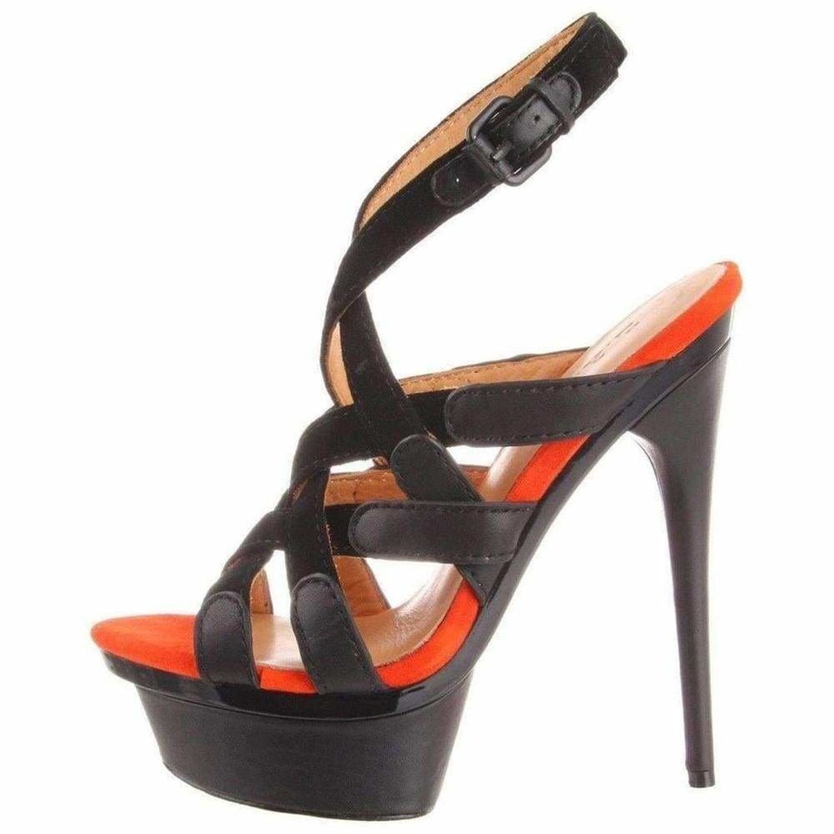 L.A.M.B. L.A.M.B. Elegant 'Imoden' Black High Heel Caged Sandals