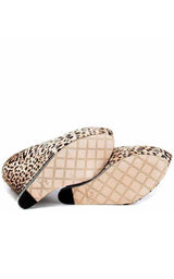 Leopard Print Leather Wedge L.A.M.B.