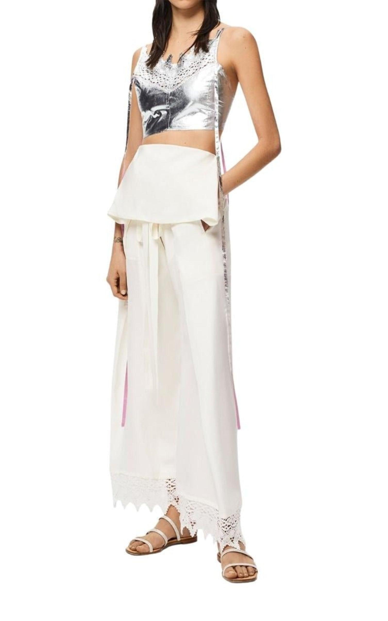 Loewe Ibiza Macramé Belted Trousers