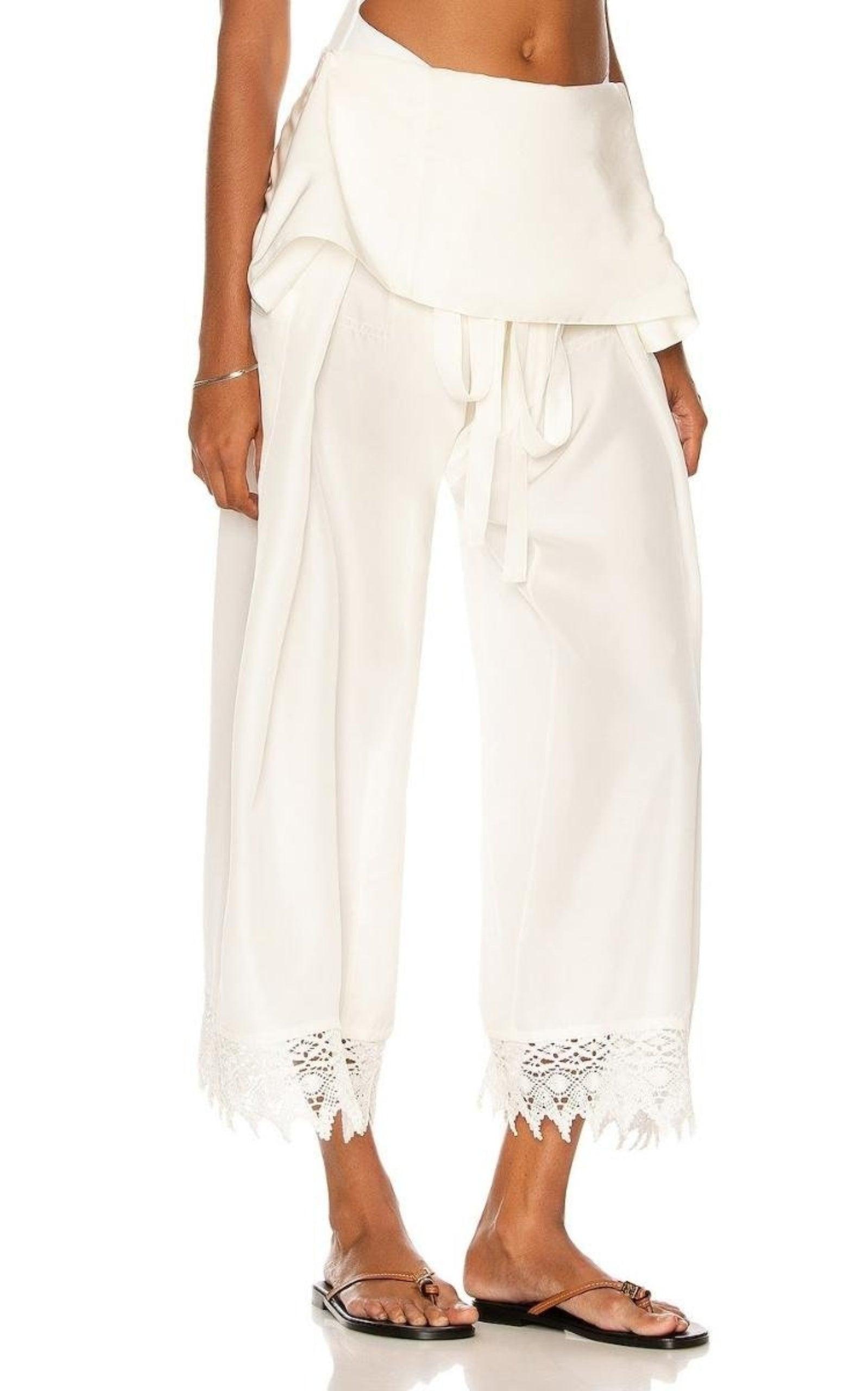 Loewe Ibiza Macramé Belted Trousers