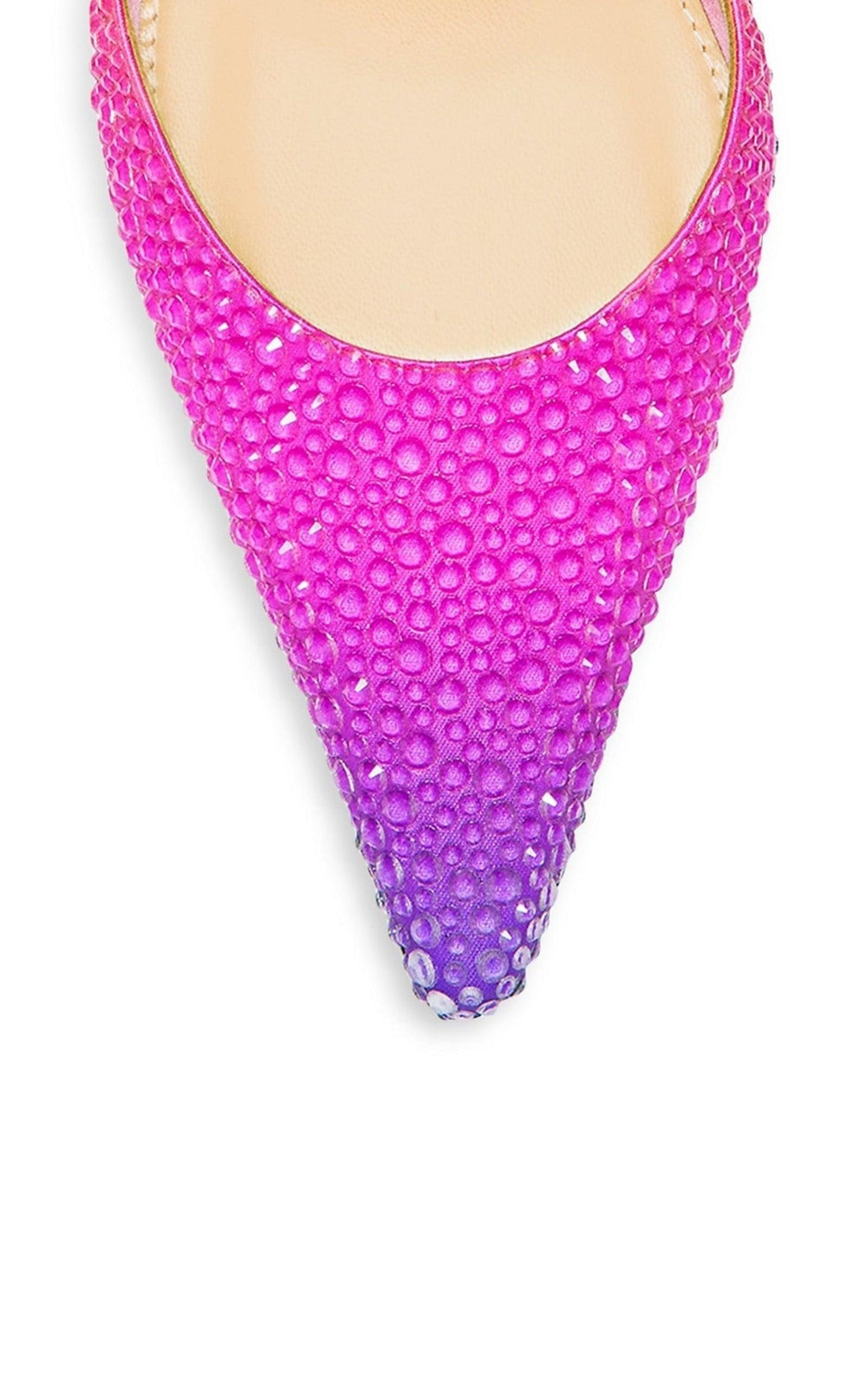 MACH & MACH Crystal Embellished Sandals in Ombre Satin