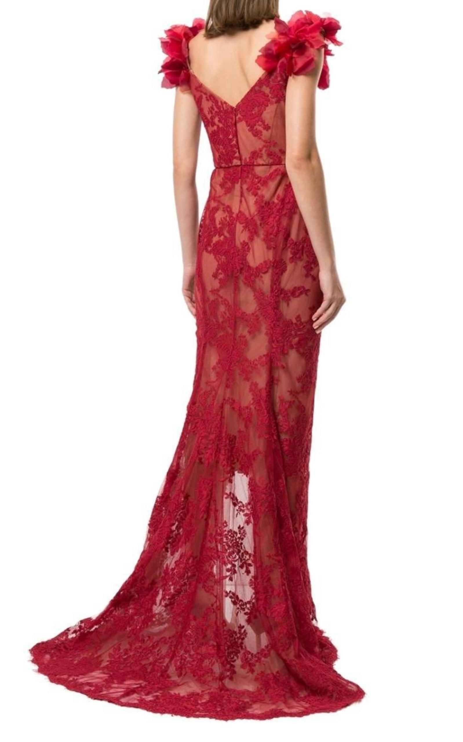 Floral Lace Off-The-Shoulder Gown Marchesa Notte