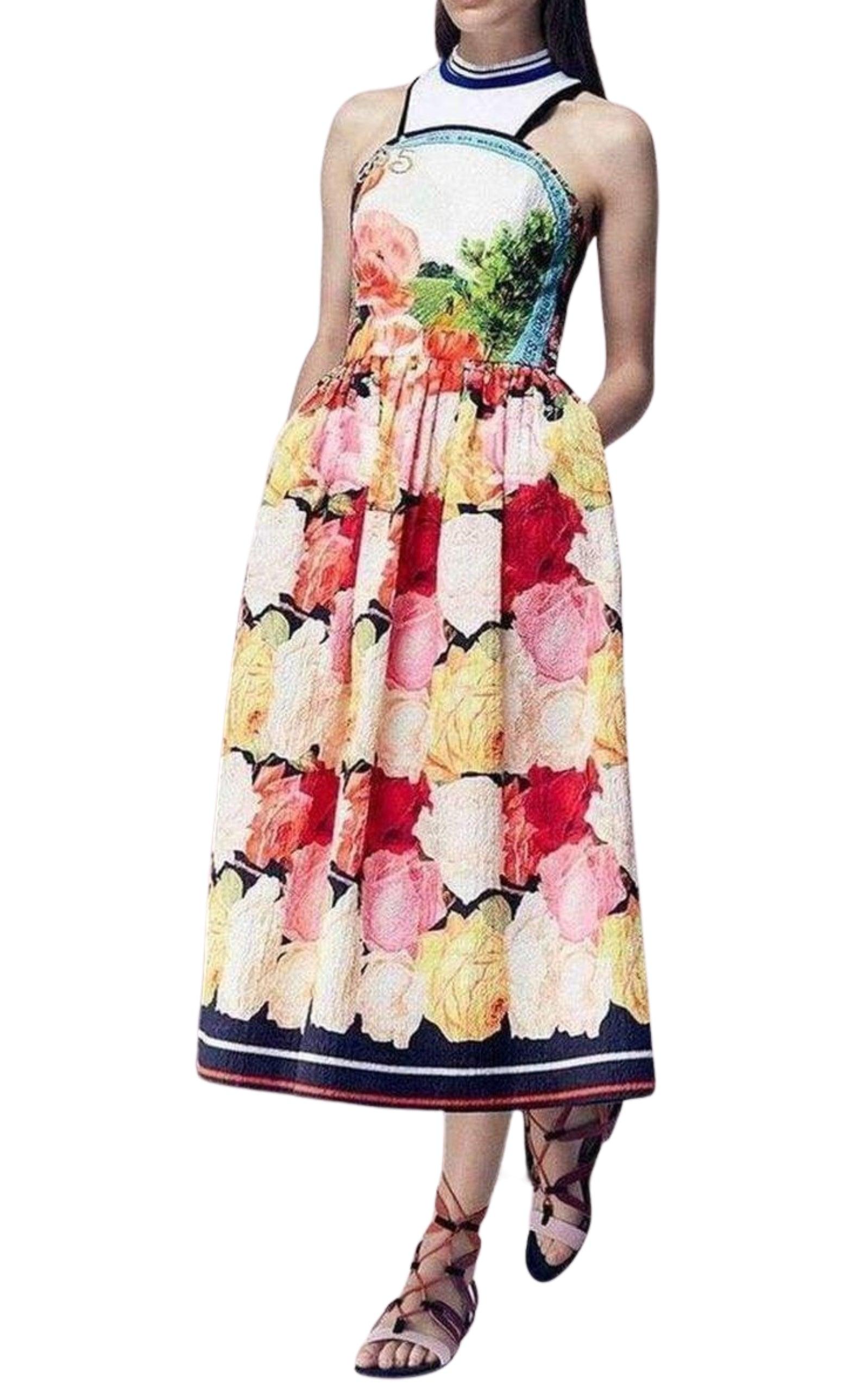 Cotton Blend Printed Dress Mary Katrantzou