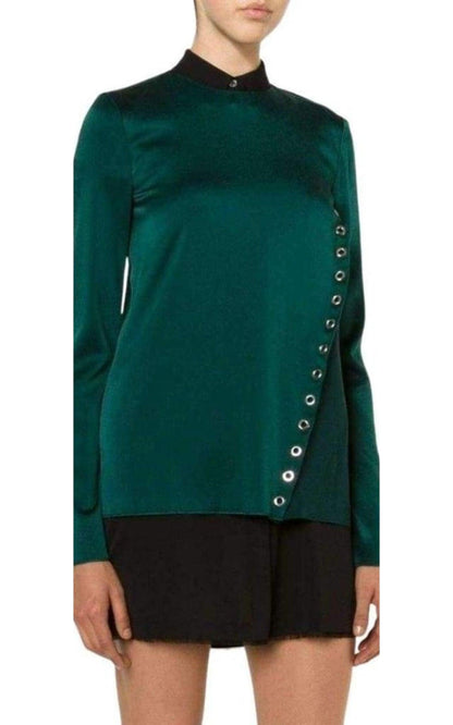 Forest Green Eyelet Detail Blouse Mugler