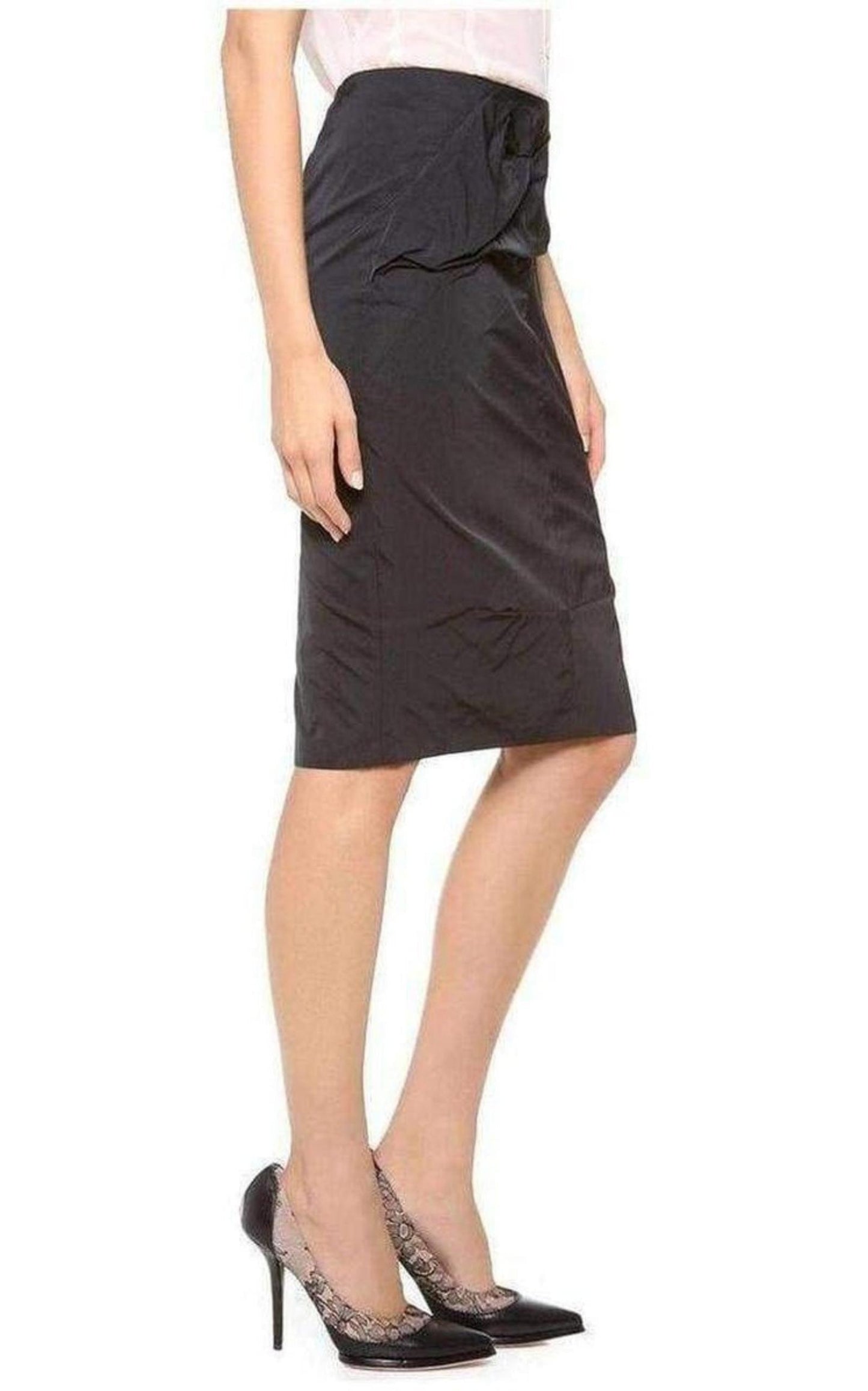 Black Lace Lined Pencil Skirt Nina Ricci