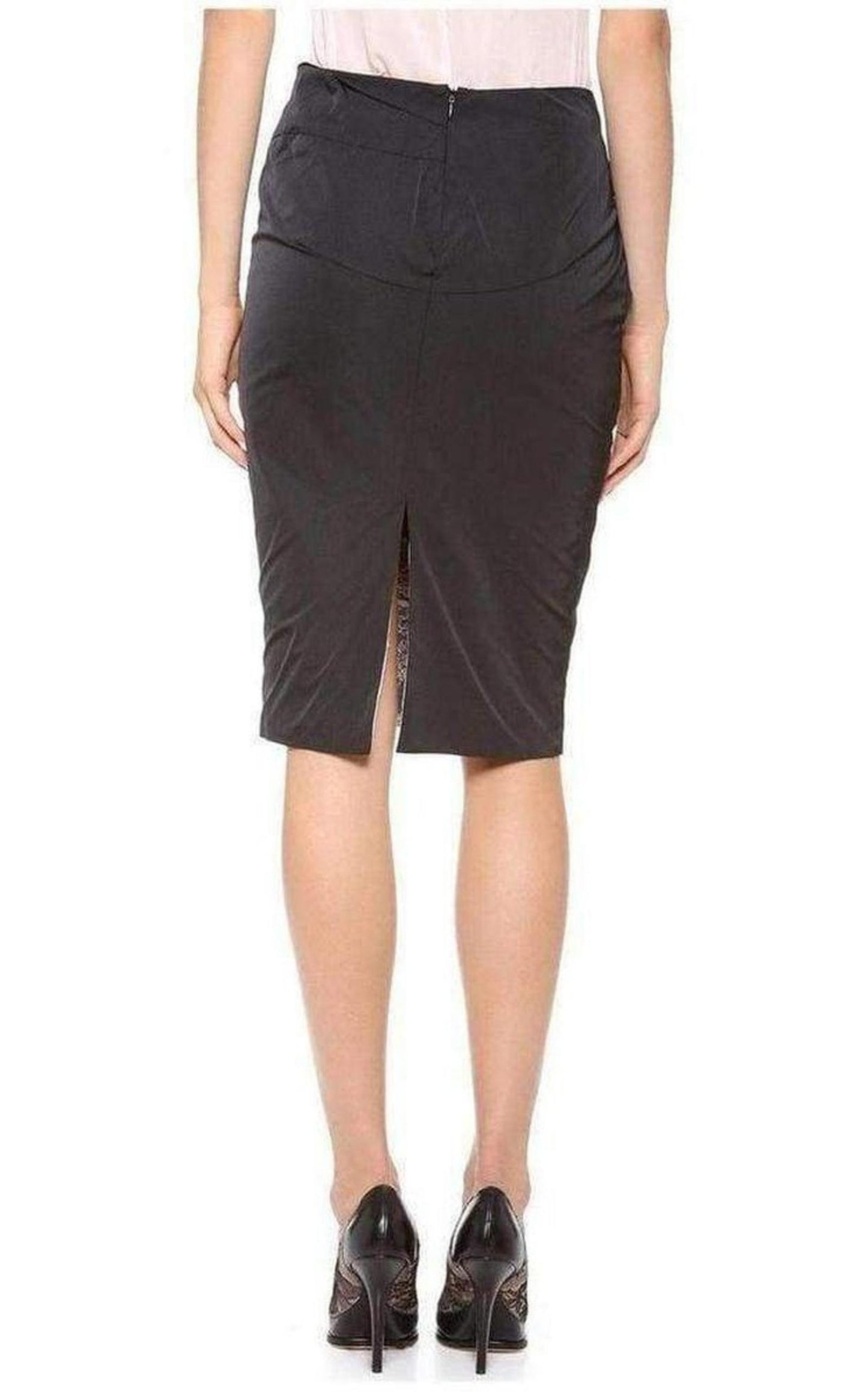 Black Lace Lined Pencil Skirt Nina Ricci