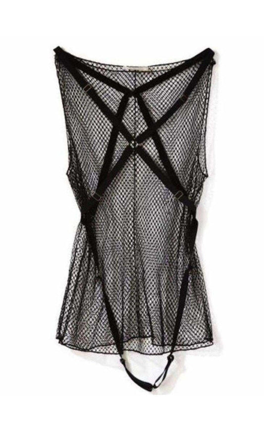 Fishnet Harness Tank Top Nina Ricci