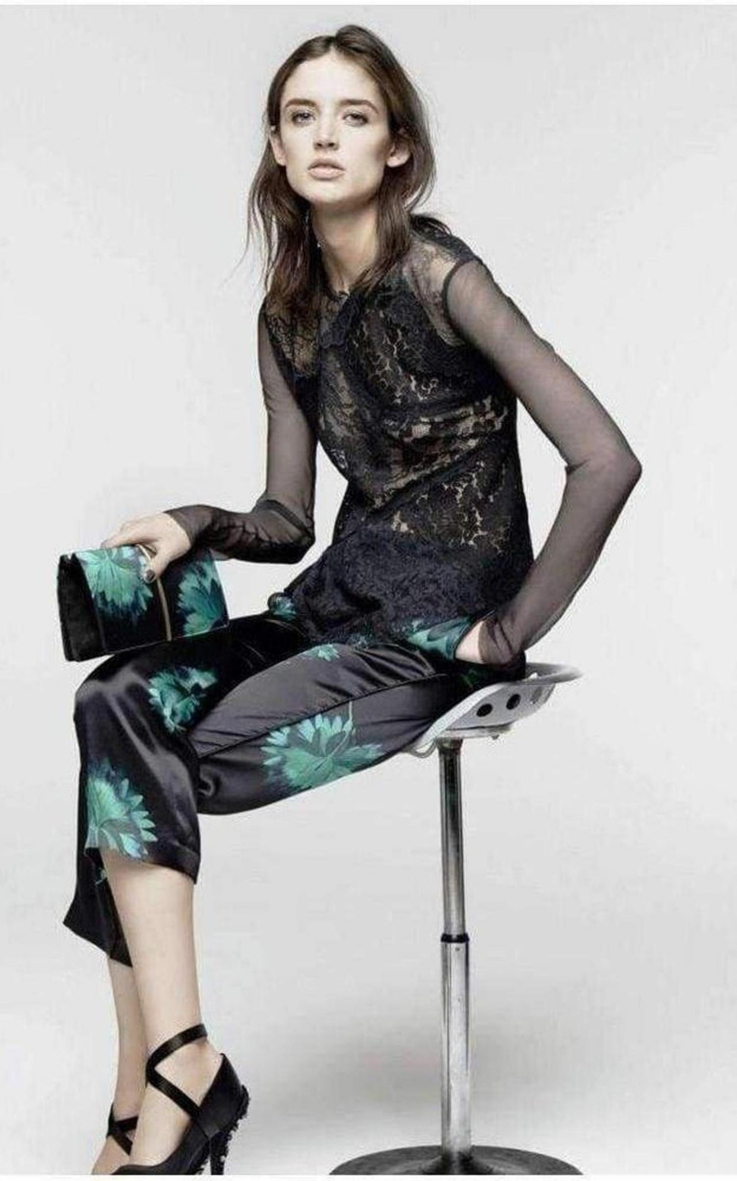 Floral Printed Silk Trousers Nina Ricci