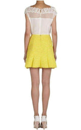 Yellow Tweed Mini Skirt Nina Ricci