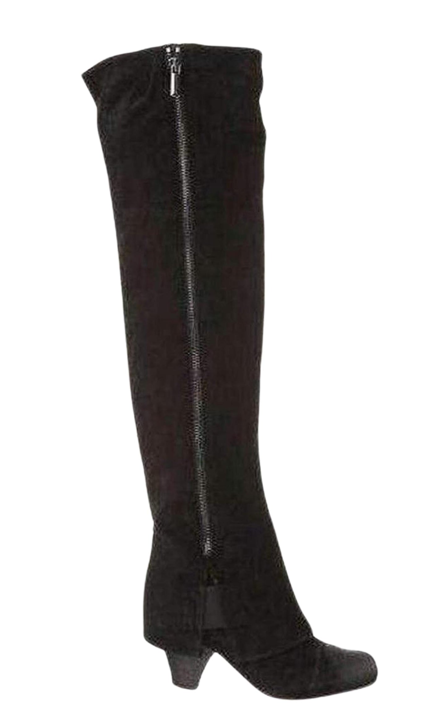  Latitude FemmeOver-the-knee Black Suede Boots - Runway Catalog