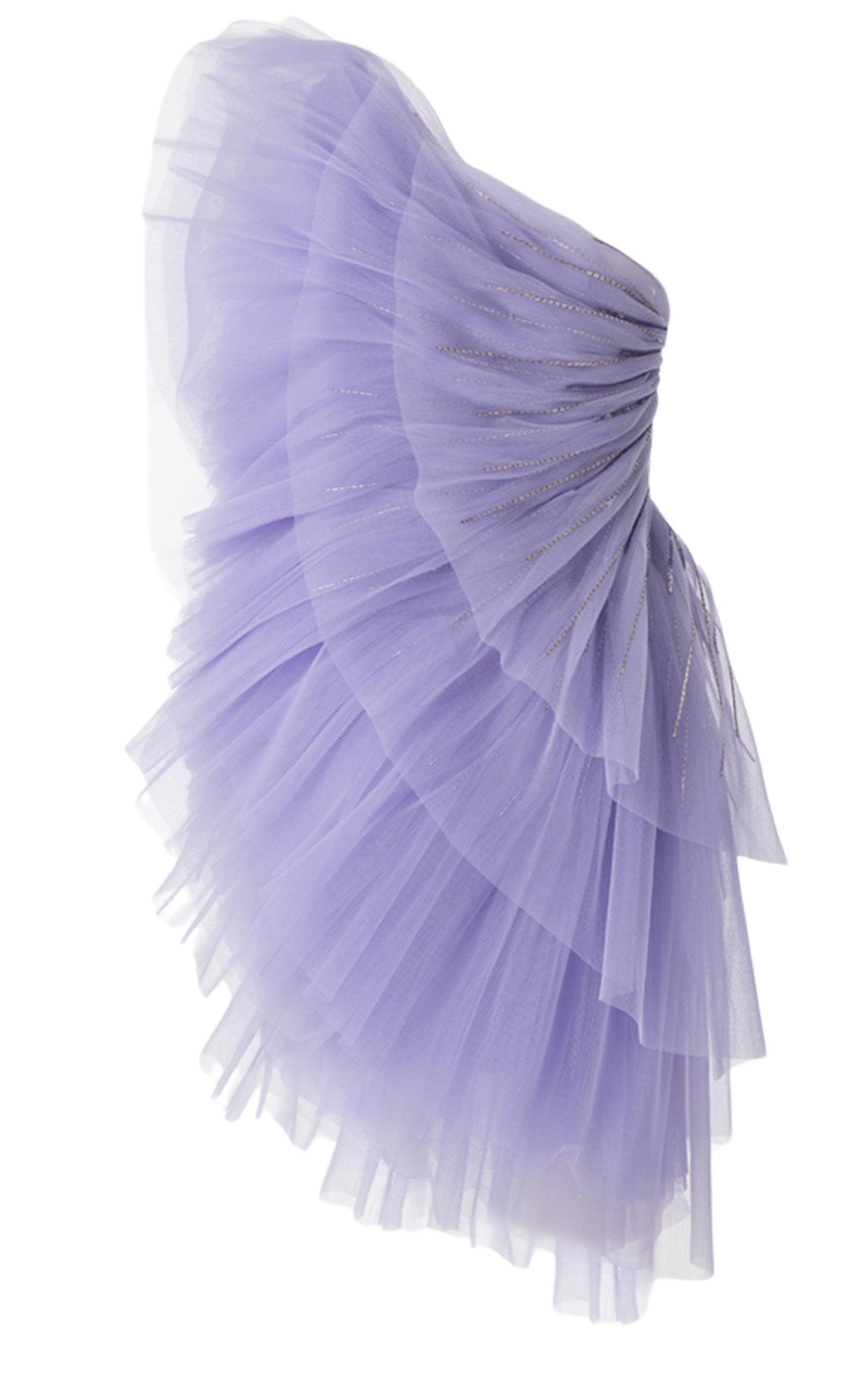 Pamella Roland Pleated Tulle Mini Dress - Runway Catalog