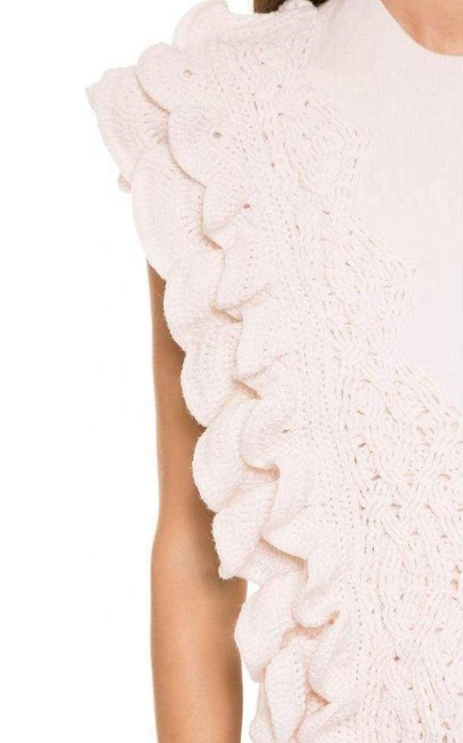 Wool Crochet Ruffle Sleeveless Knit Sweater Vest Phillip Lim