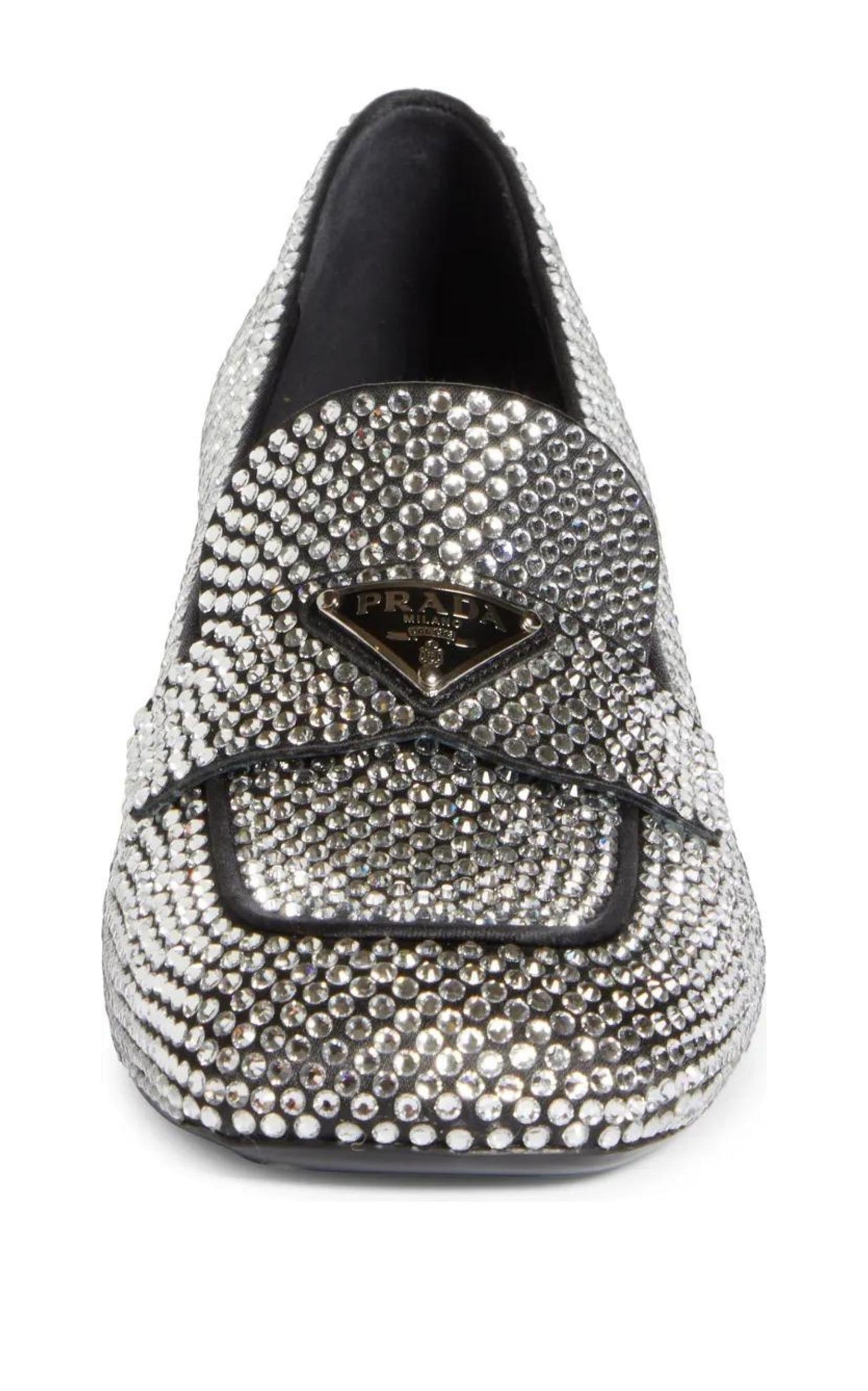 Crystal-embellished Logo-plaque Loafers Prada