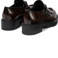 Logo Leather Loafers Prada