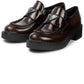 Logo Leather Loafers Prada