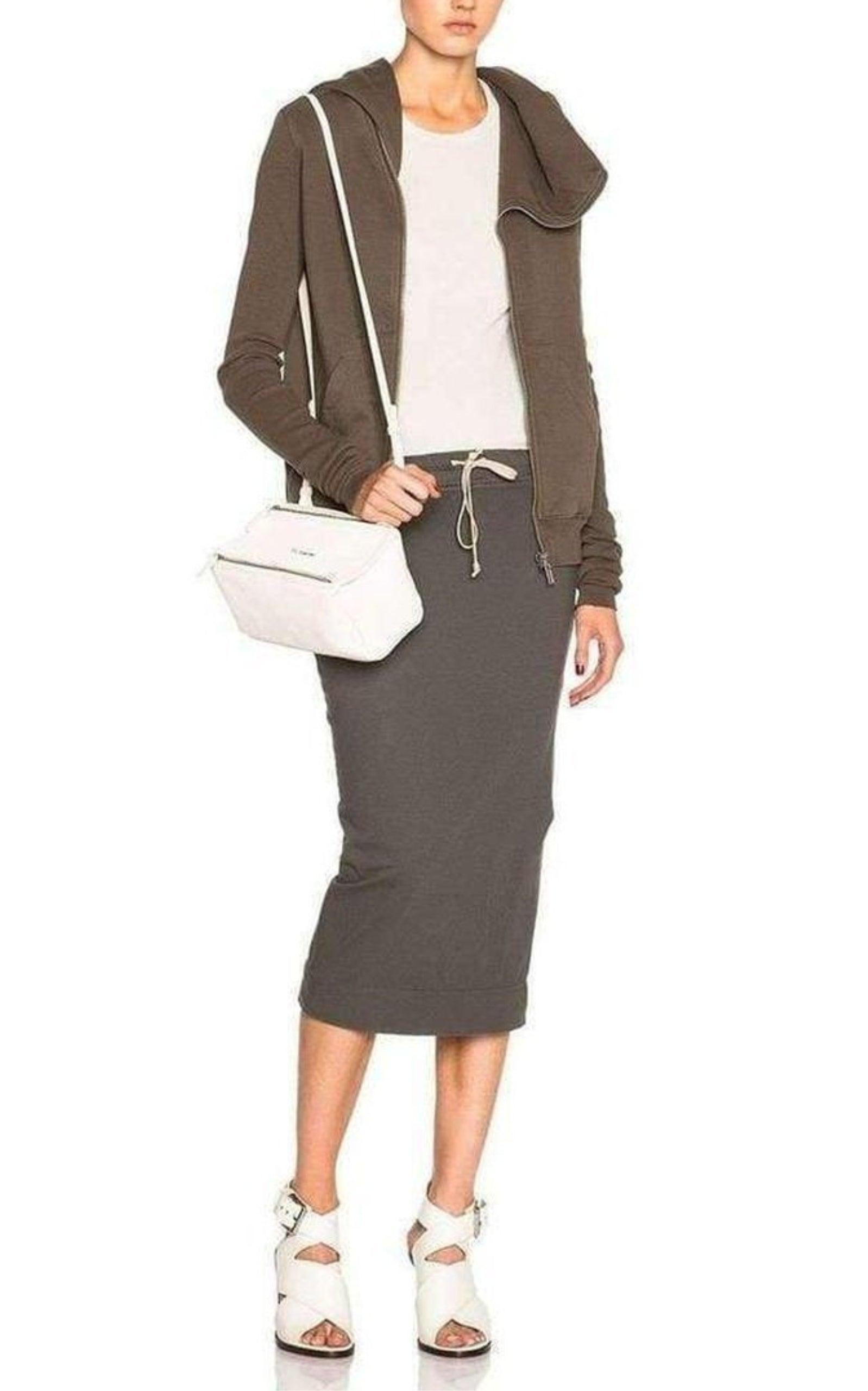 Cotton Pillar Grey Skirt Rick Owens