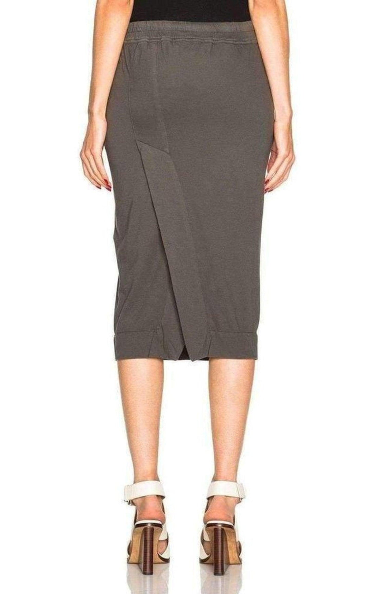 Cotton Pillar Grey Skirt Rick Owens