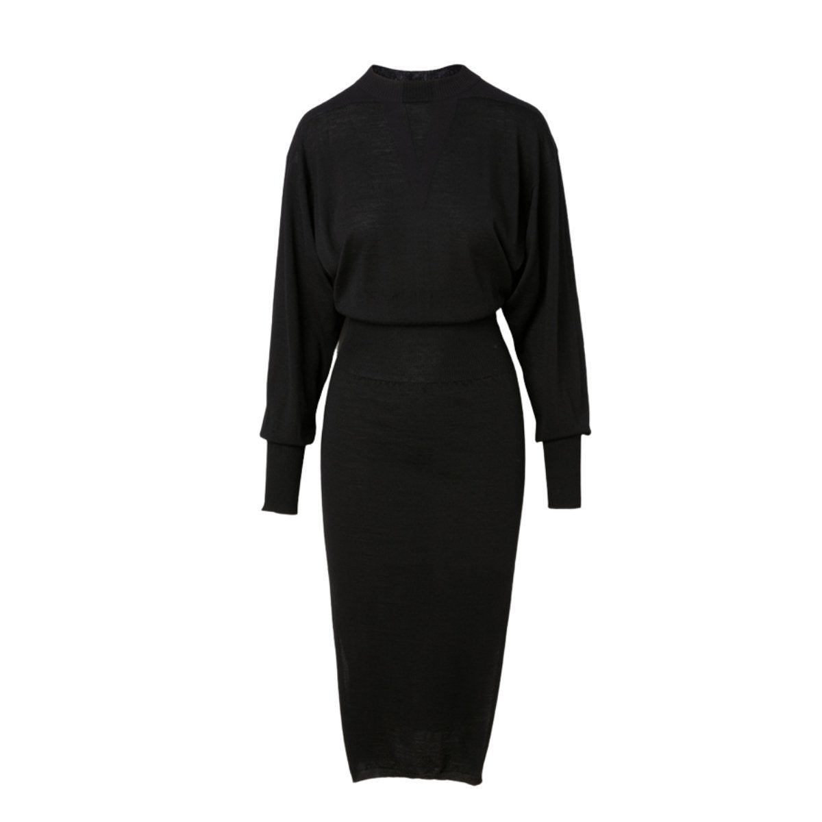 Rick Owens Wool-Blend Mockneck Midi Dress