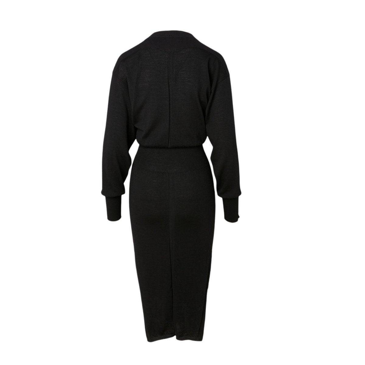 Rick Owens Wool-Blend Mockneck Midi Dress