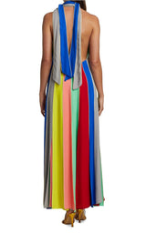 Silk Striped Halter Neck Grown Rosie Assoulin