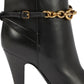 Le Maillon Chain-embellished Leather Knee Boots Saint Laurent