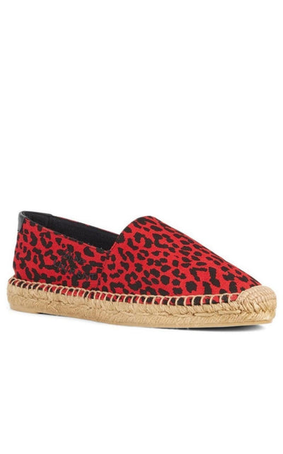 Signature Leopard-Print Flat Espadrilles Saint Laurent