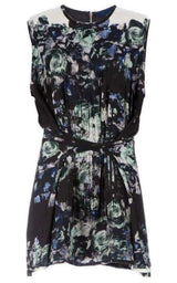 Floral Printed Fringe Silk Dress Sharon Wauchob