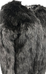 Tiger in the Rain Black Oversized Faux Fur Coat - Runway Catalog