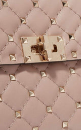 Beige Medium Rockstud Matelassé Bag Valentino