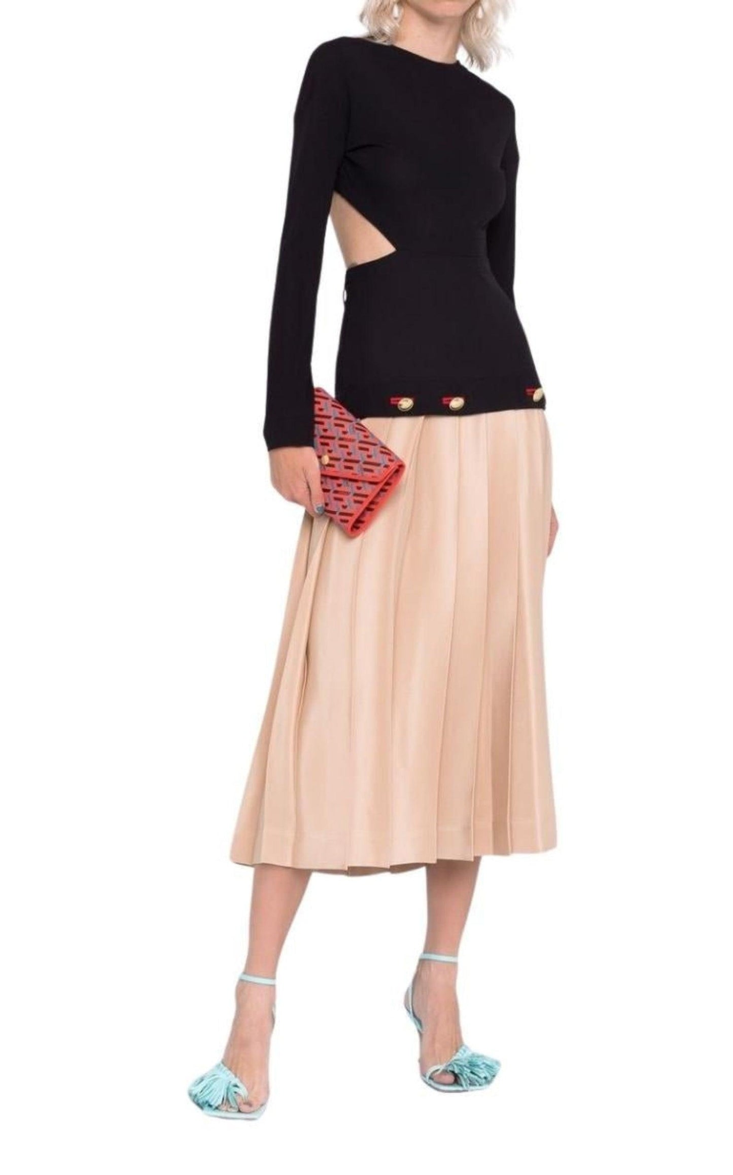 Pleated Skirt Midi Dress Victoria Beckham