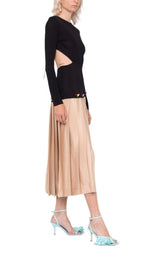 Pleated Skirt Midi Dress Victoria Beckham